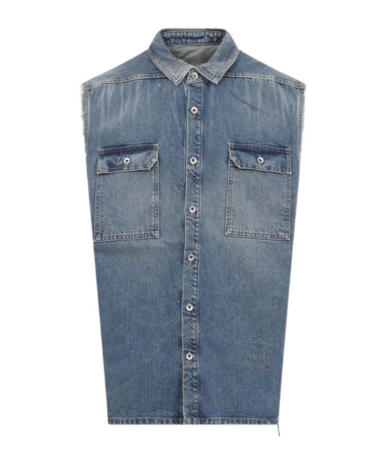 Shop Rick Owens Drkshdw Sl Tommy Jumbo Gilet In Blue