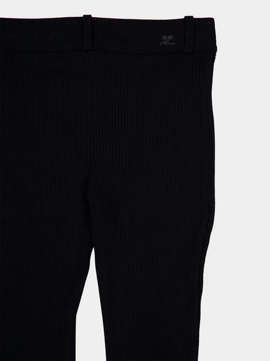 Courrèges Ribbed Flared Trousers In Black