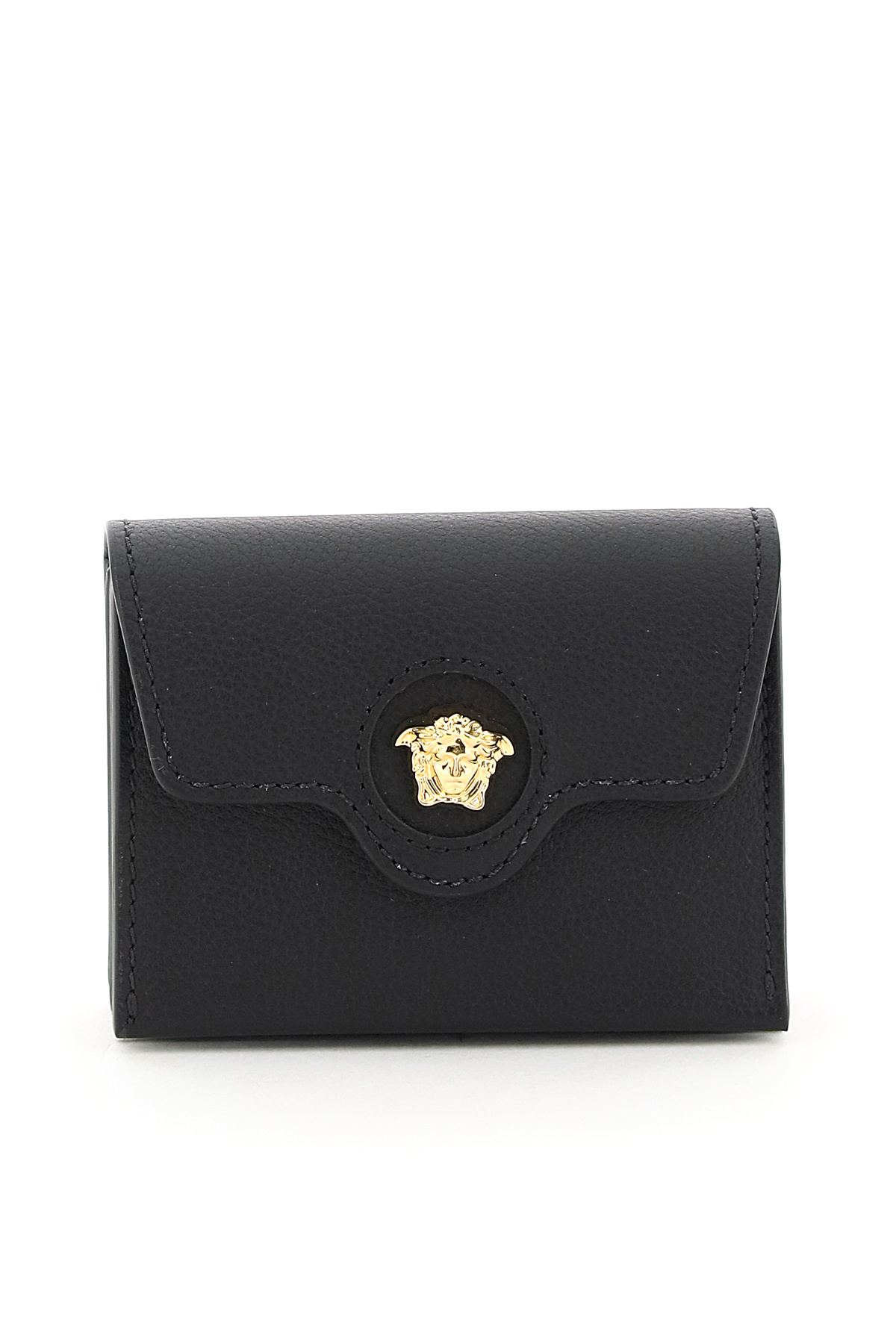 Versace Medusa Leather Card Case In Black