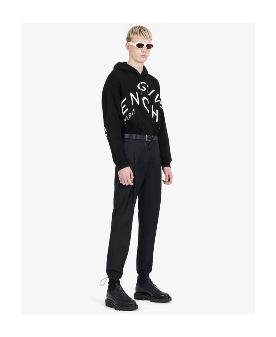 Givenchy Refracted Logo Embroidered Hoodie In Black