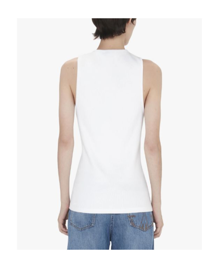 Shop Jw Anderson Logo-embroidered Cotton Tank Top In White