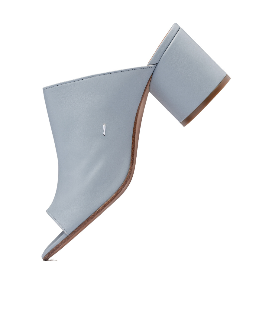 Maison Margiela Peep Toe Slip-on Mules In Gray