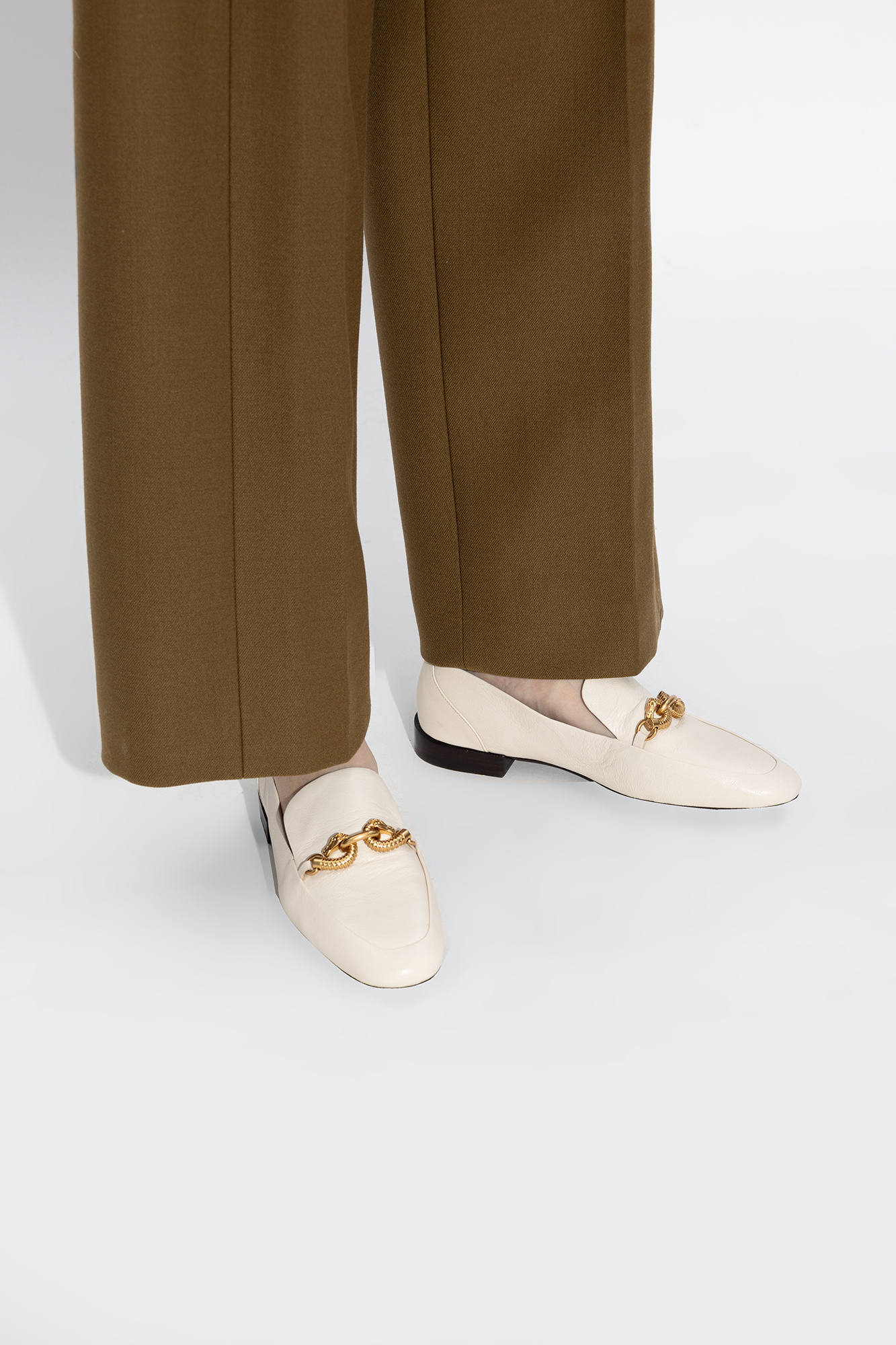Tory Burch Jessa Leather Loafers In White