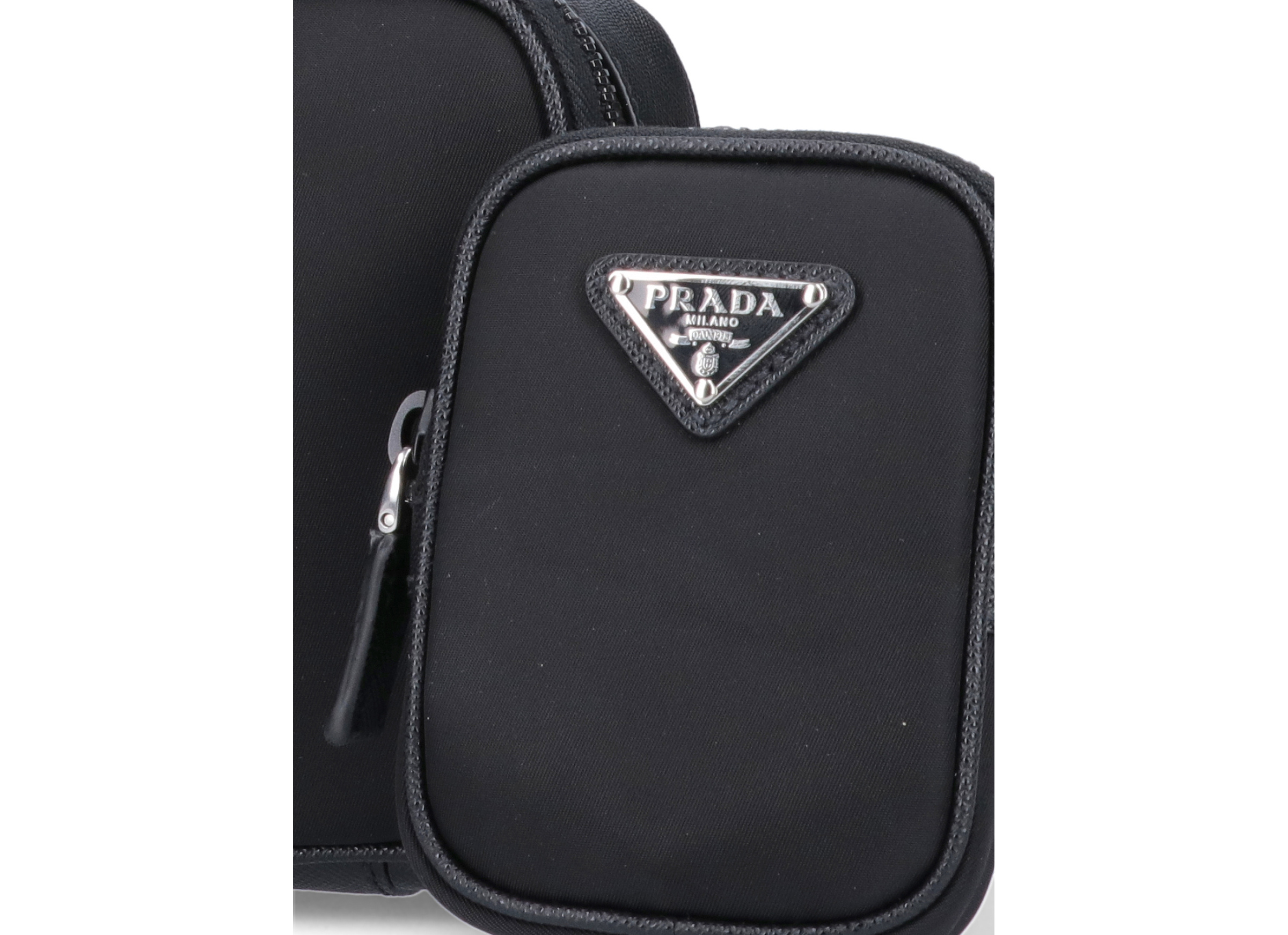 Prada Brique Re-nylon And Saffiano Leather Bag In Black