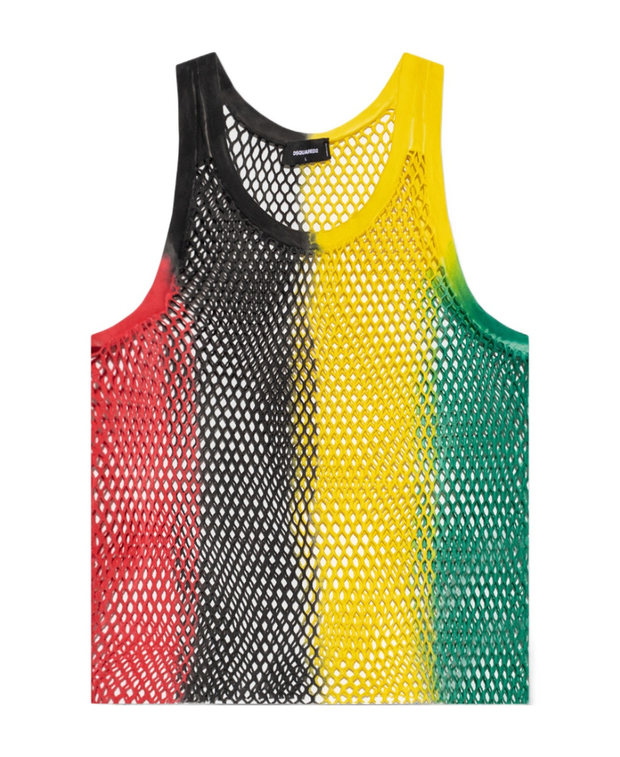 DSQUARED2 COLOUR-BLOCK MESH TANK TOP