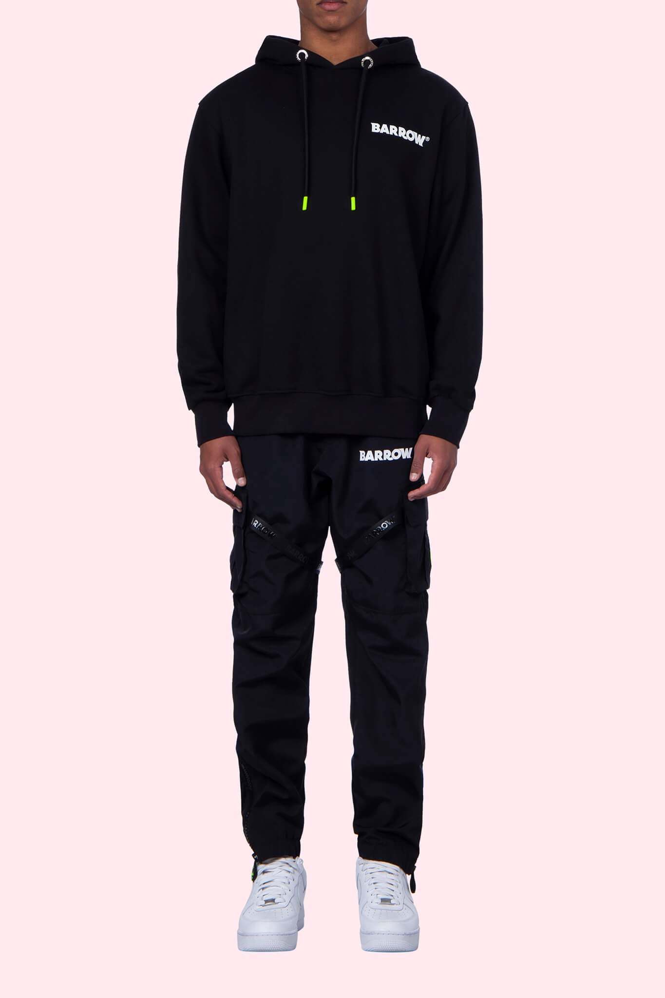 Barrow Logo-print Drawstring Hoodie In Black