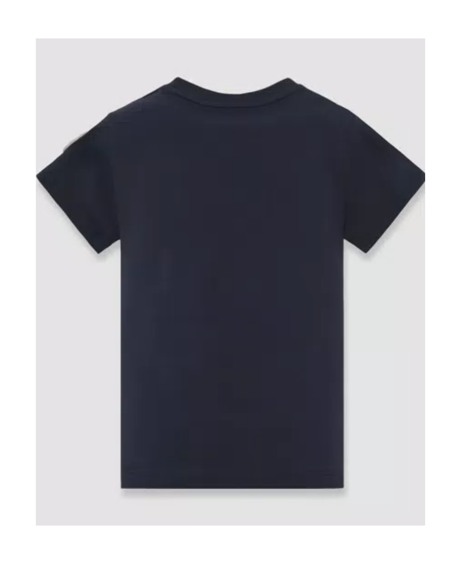 Moncler Embroidered Logo T-shirt In Blue