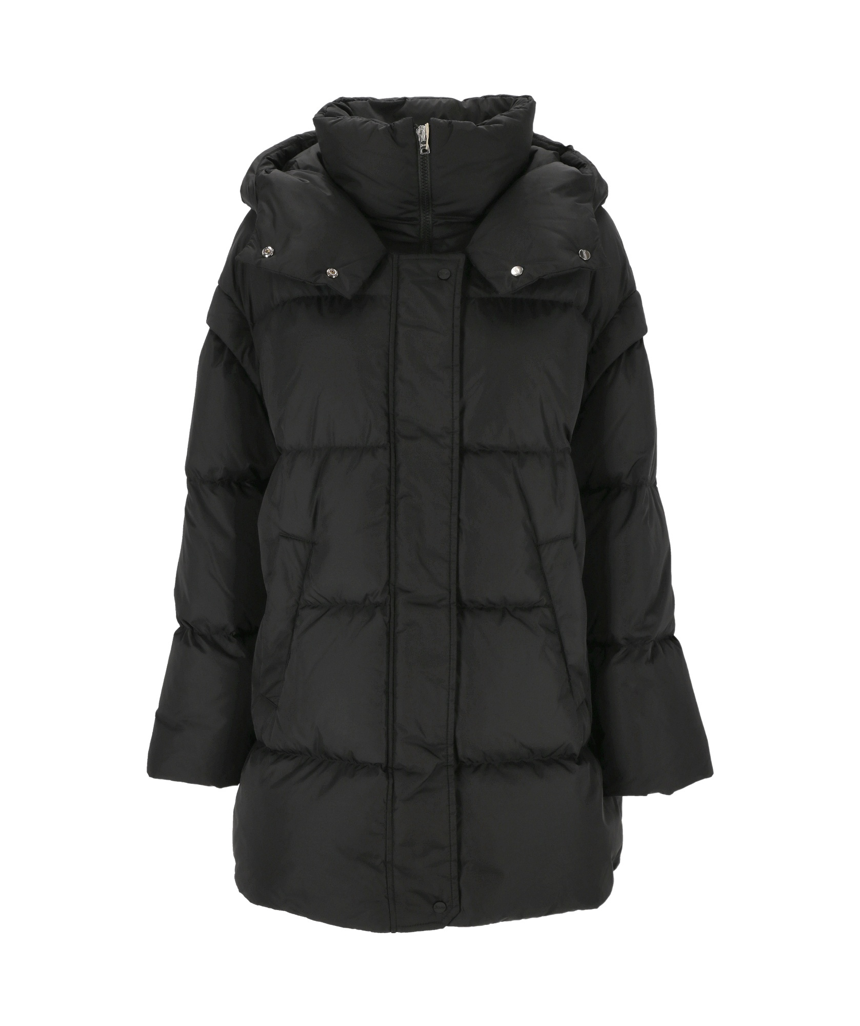 Herno Quilted Hooded Coat In Black