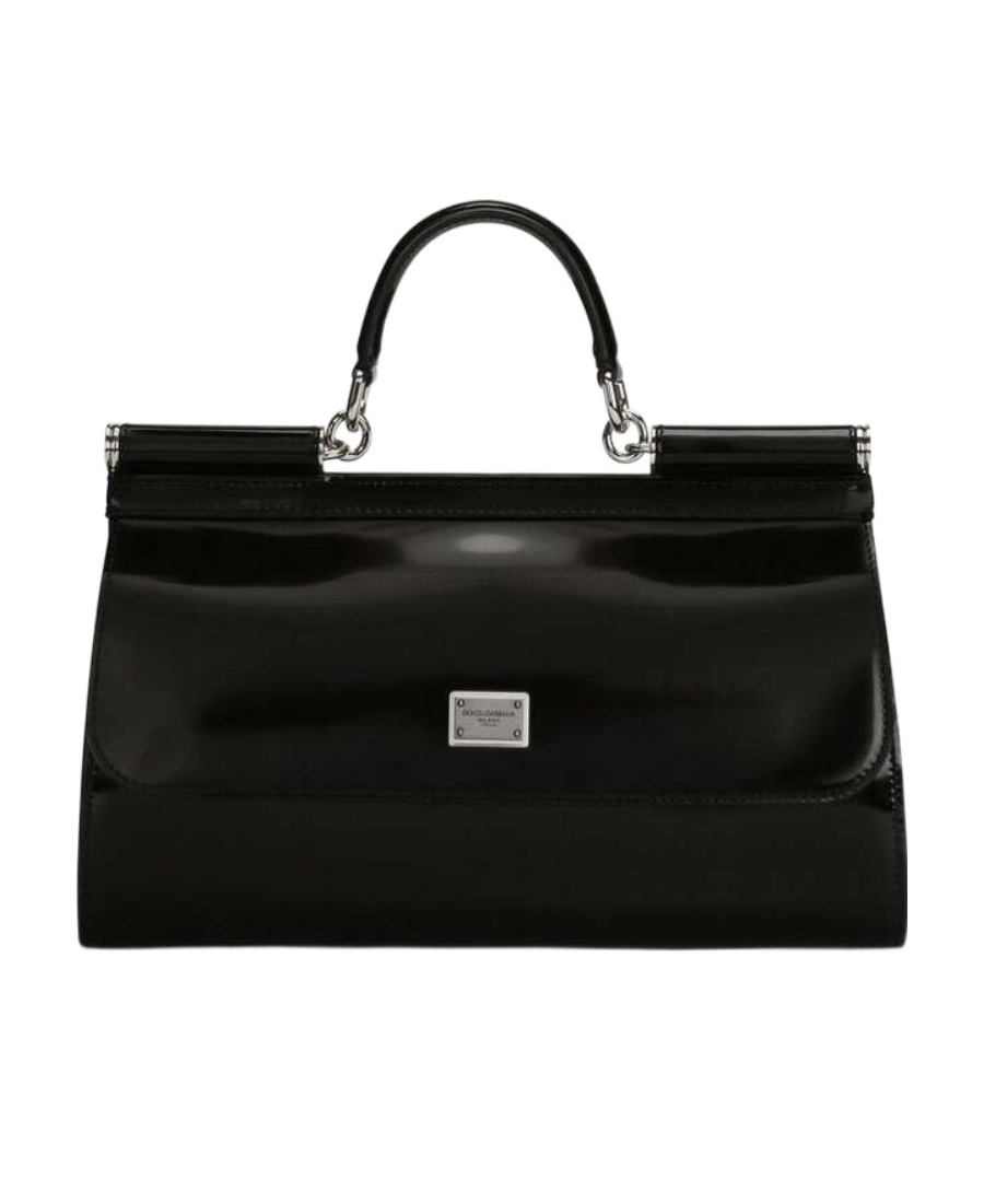Dolce & Gabbana Kim Dolcegabbana Sicily Patent Bag In Black