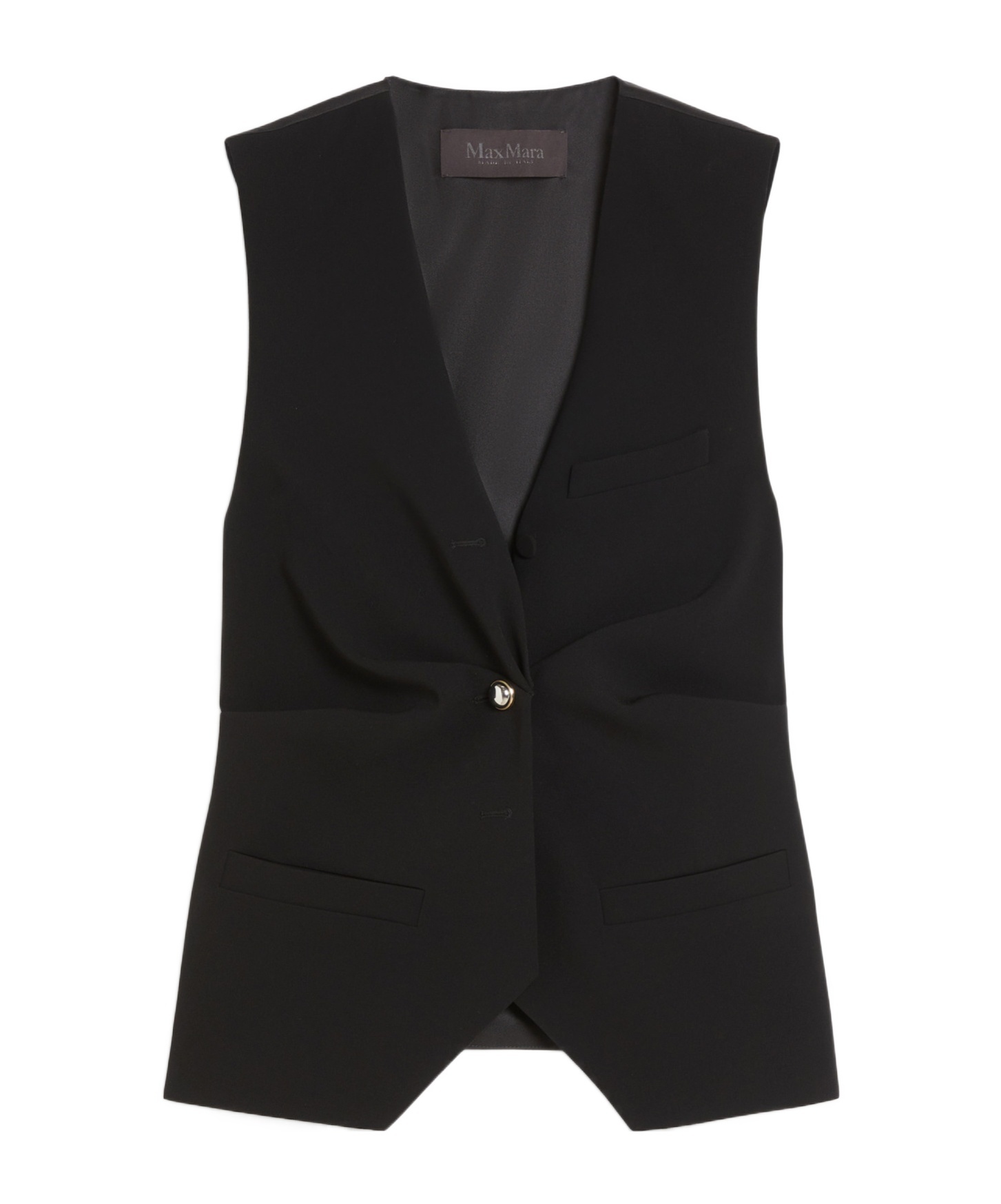 Max Mara Sleeveless Vest In Black
