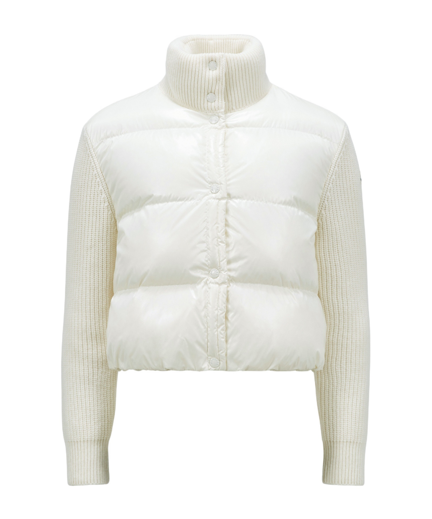 Moncler Long-sleeved Wool Cardigan In White