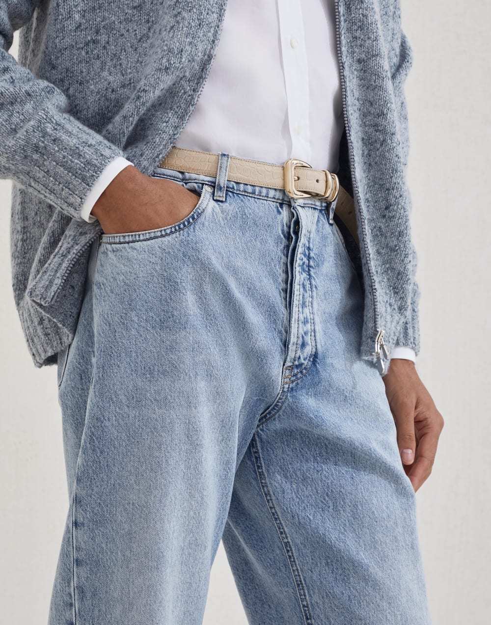Brunello Cucinelli Logo-patch Jeans In Multi