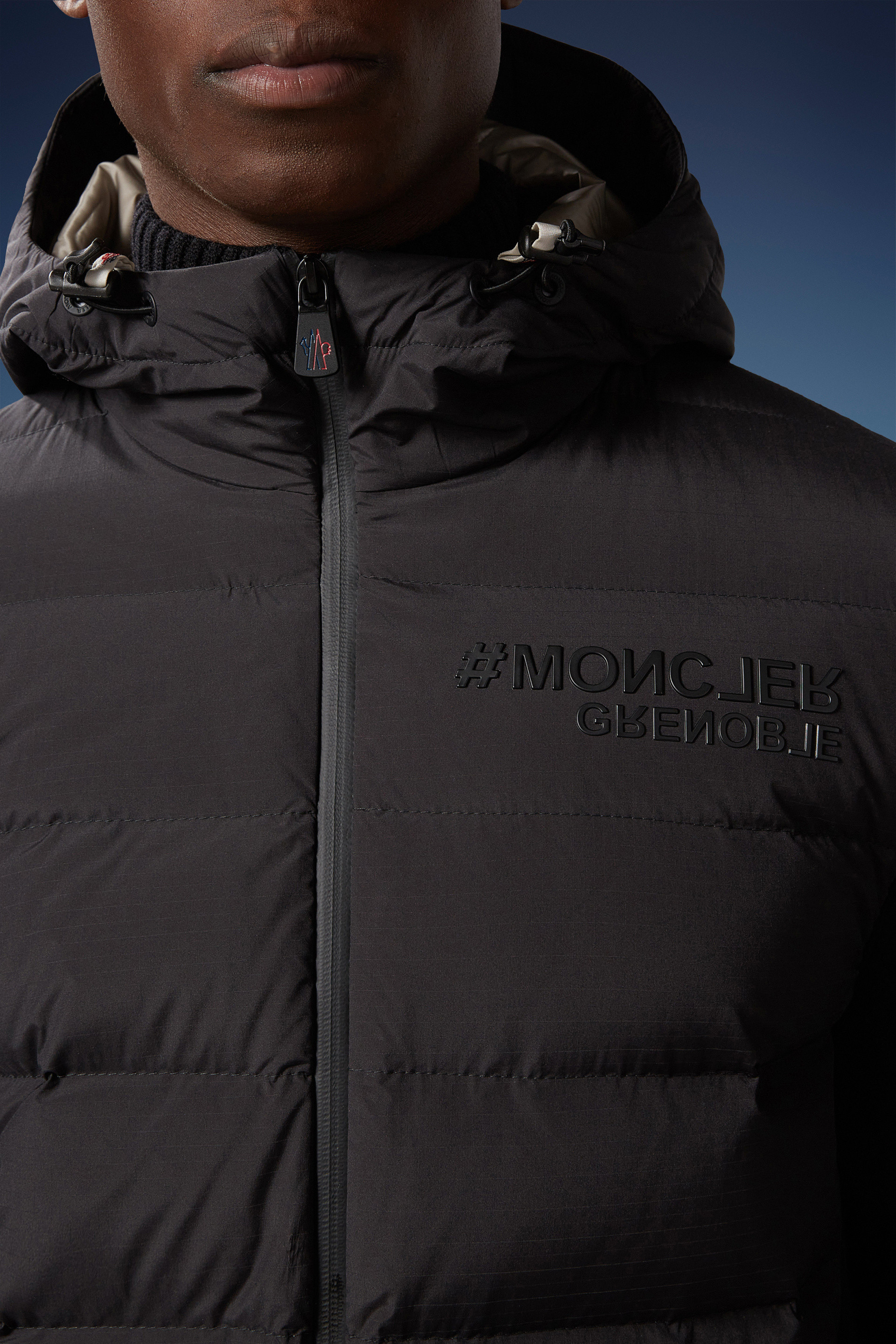 Moncler Logo-patch Padded Jacket In Black
