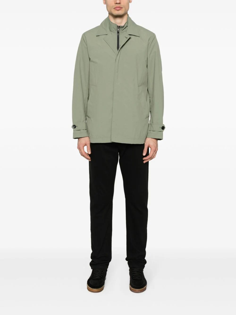 Fay Layered-design Jacket In Gray