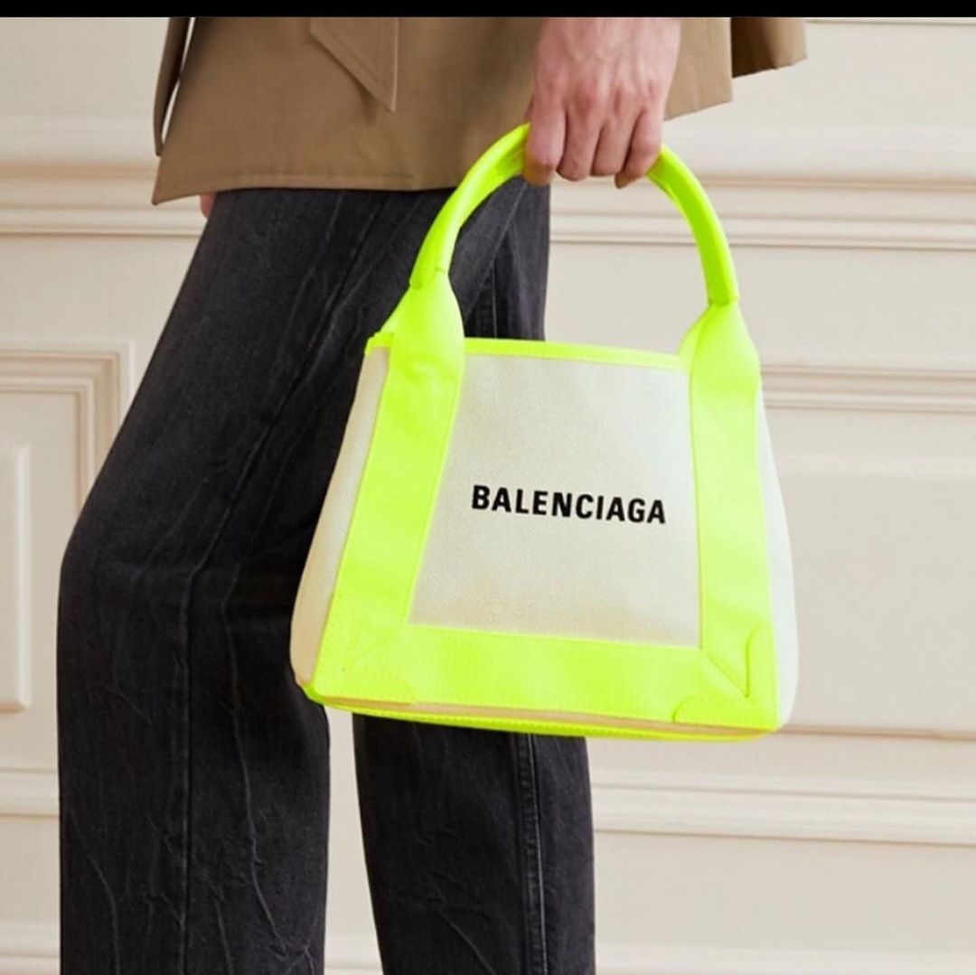 Balenciaga Logo Logo Handbag In Yellow
