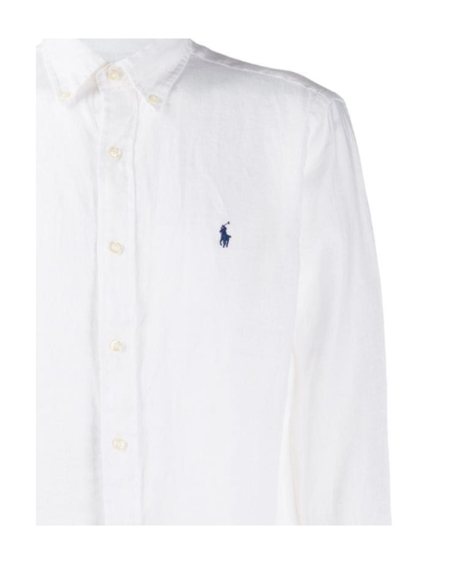 Polo Ralph Lauren Embroidered-logo Cotton Shirt In White