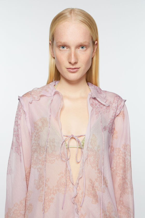 Acne Studios Womens Pink Daftan Floral-print Cotton And Silk-blend Maxi Dress In Pink