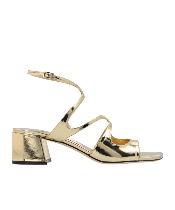 Jimmy Choo Azilia Strappy Metallic Sandals In Nude