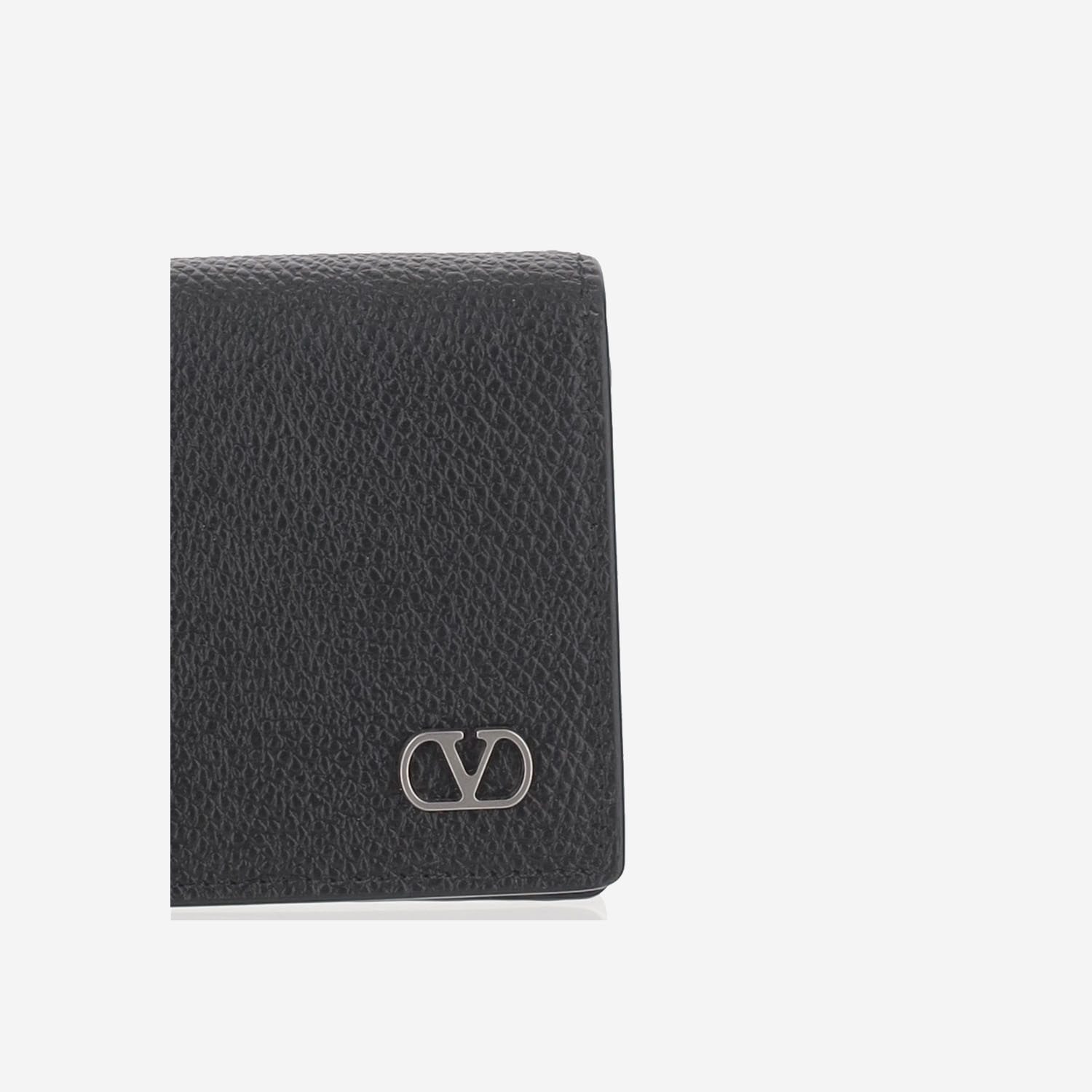 Valentino Logo-plaque Leather Wallet In Black