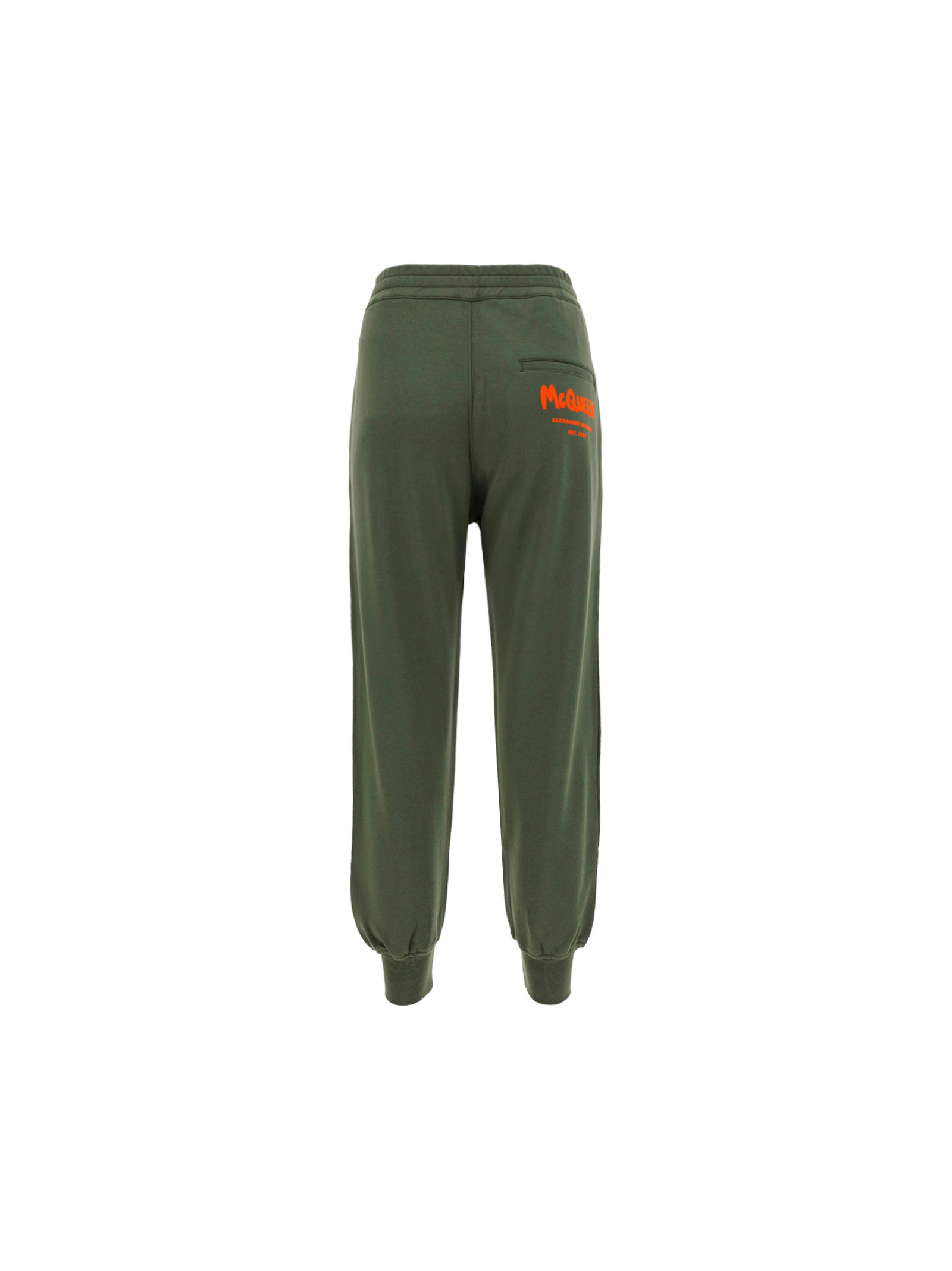 Alexander Mcqueen Logo-print French Cotton-terry Track Pants In Green