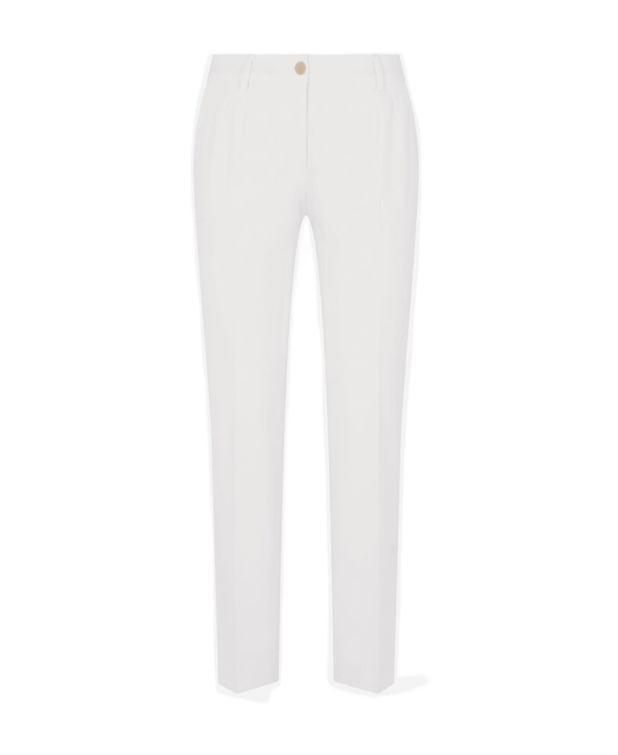 Dolce & Gabbana Silk Tailored Trousers In White
