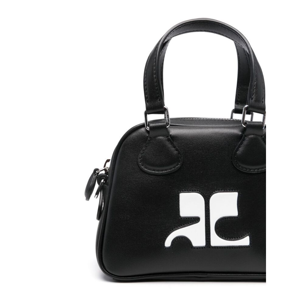Shop Courrèges Re-issue Logo Debossed Crossbody Bag In Black