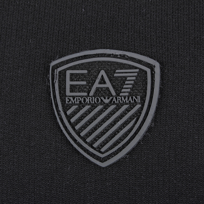Ea7 Logo Round Neck Sweater In Black