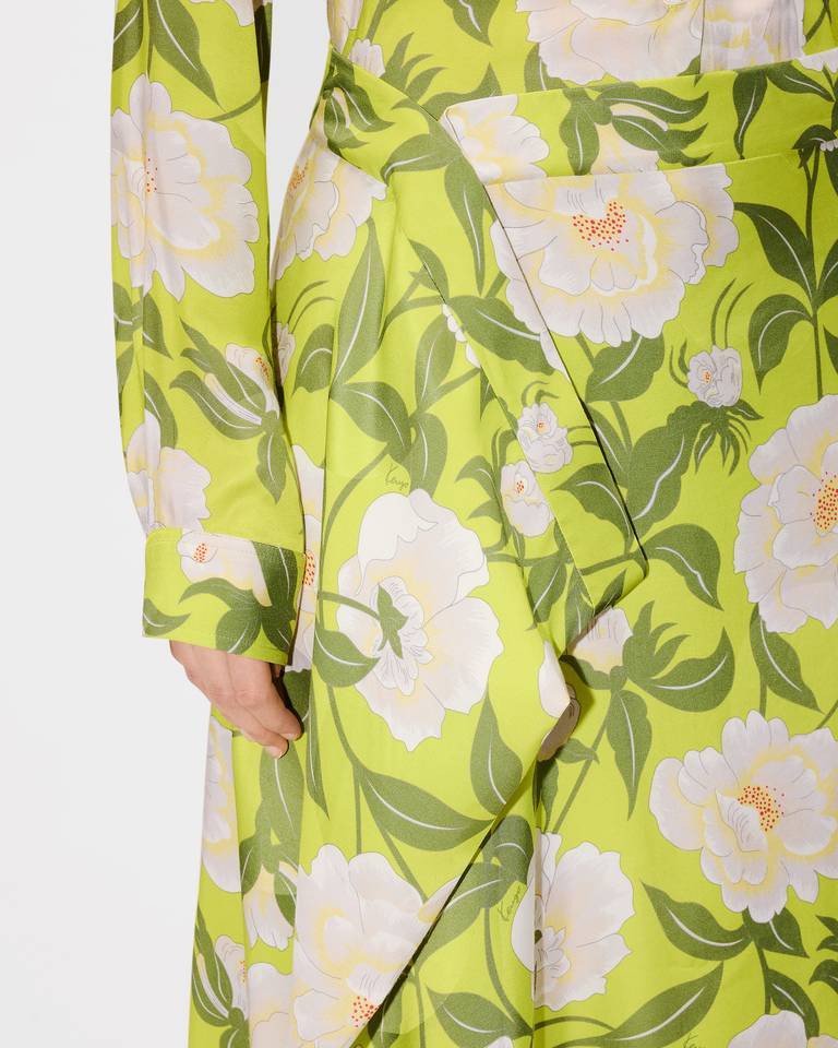 Kenzo ' Peonies' Midi Skirt In Multi