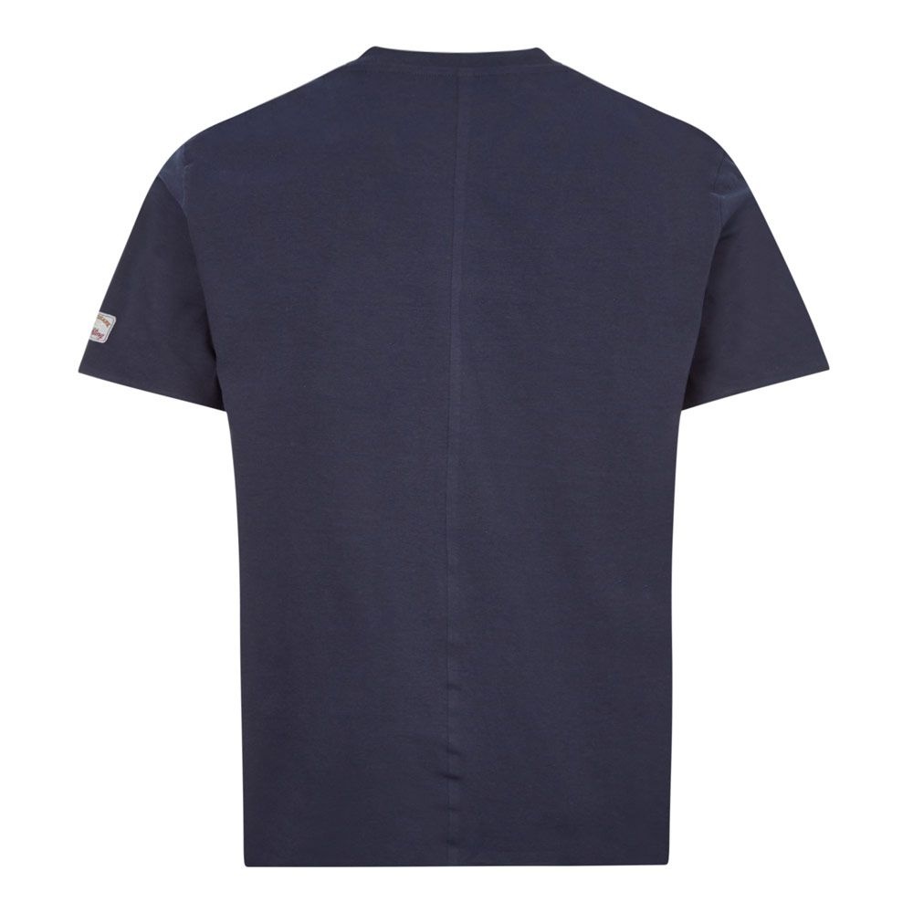 PAUL & SHARK NAVY BLUE ROUND COLLAR LOGO T-SHIRT