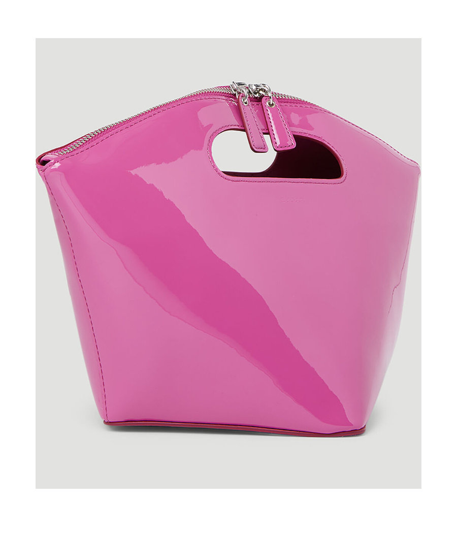 By Far Rubik Patent-leather Tote Bag In Pink
