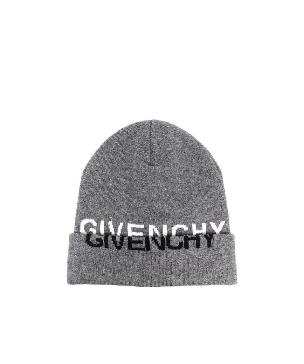 Givenchy Logo Knitted Beanie In Gray