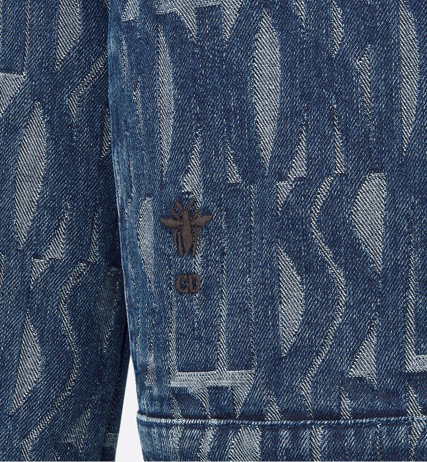 Dior Button Long-sleeved Denim Coat In Blue