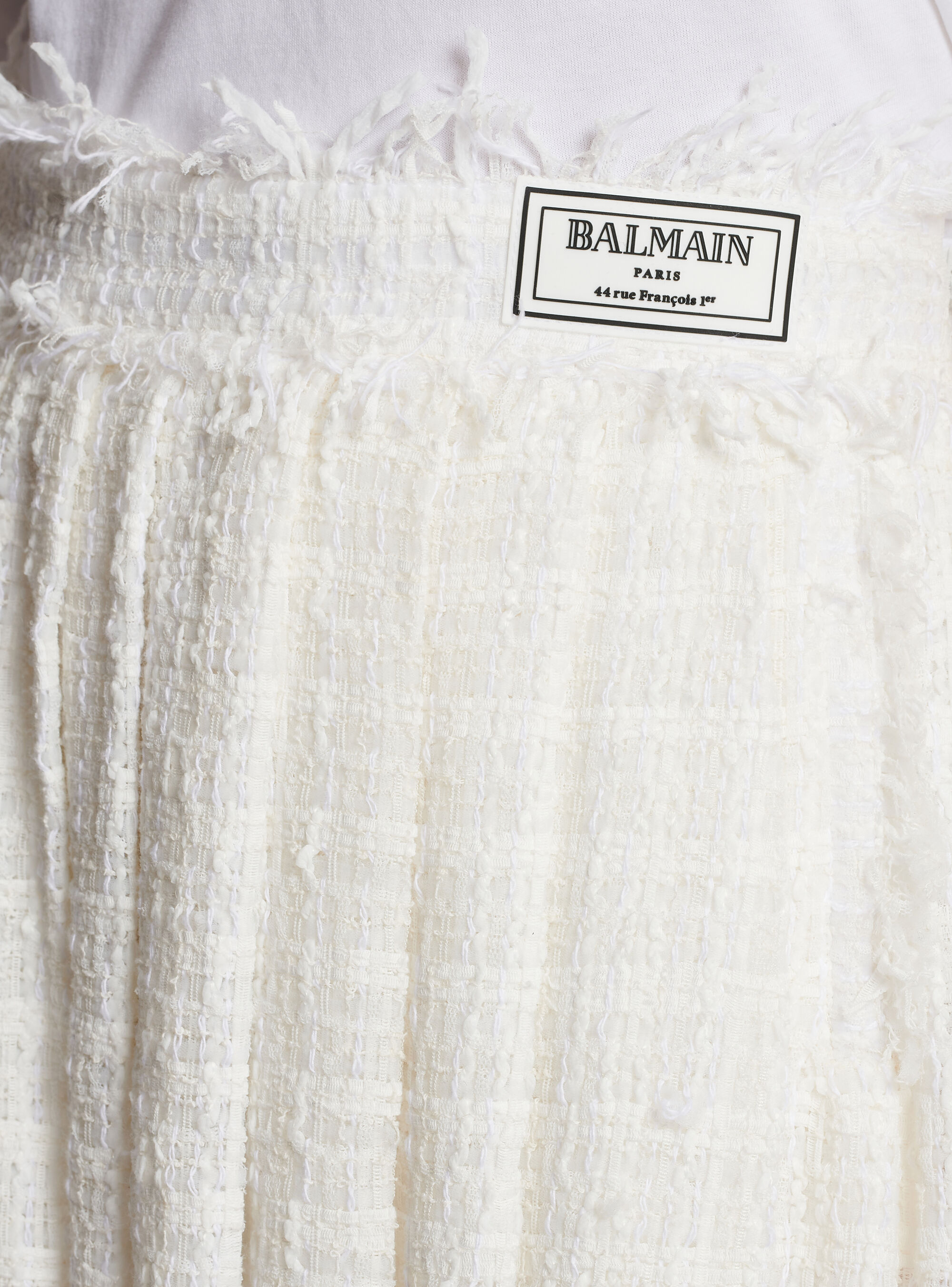 Balmain Knitted Mini Skirt In White