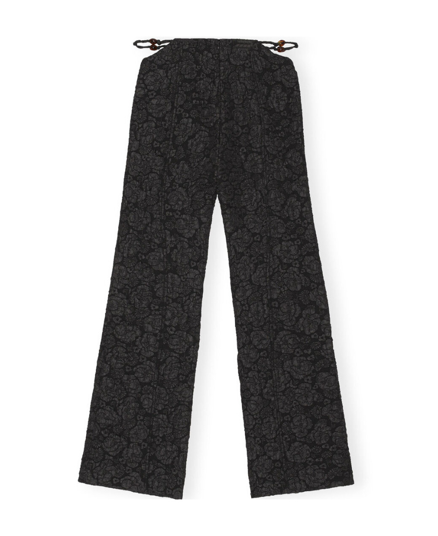 GANNI GANNI JACQUARD FLARED PANTS