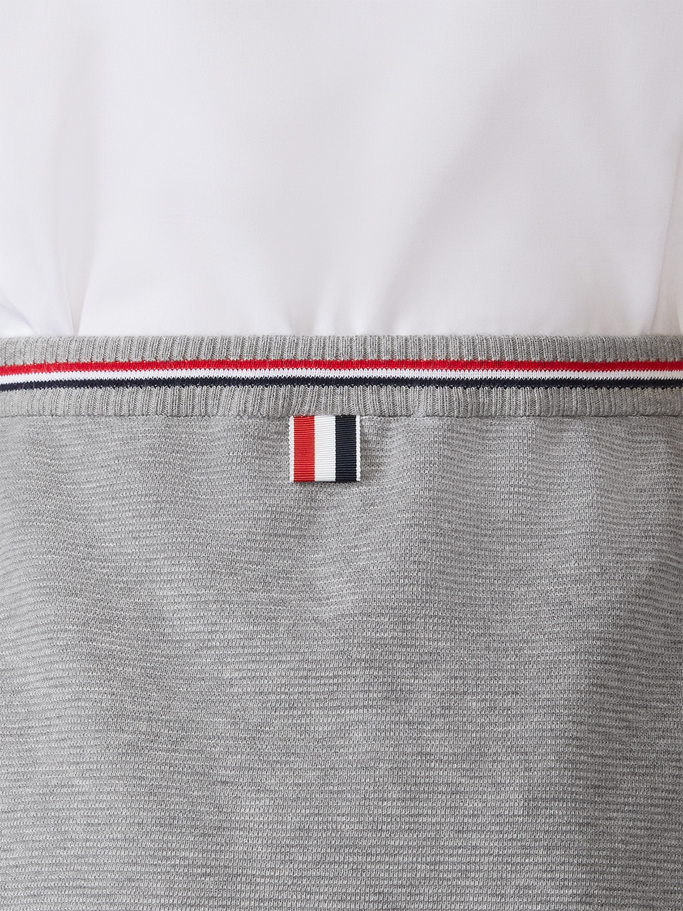 Thom Browne Waffle Cotton Mini Skirt In Gray