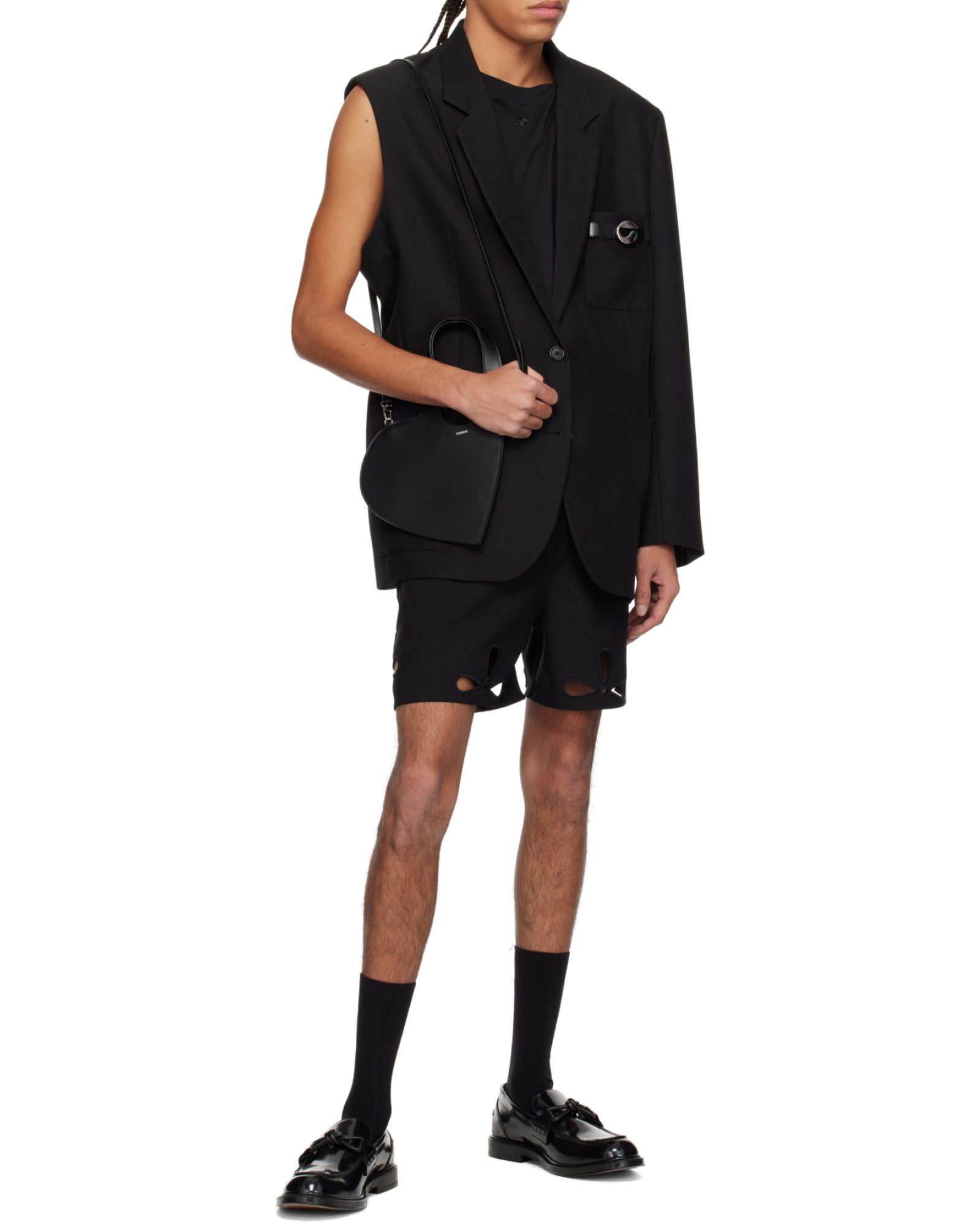 Coperni Petal Embroidered Cut-out Shorts