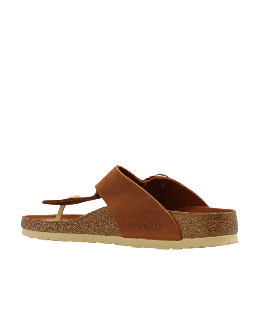 Birkenstock Gizeh Big Buckle Oiled Leather Sandals In Brown