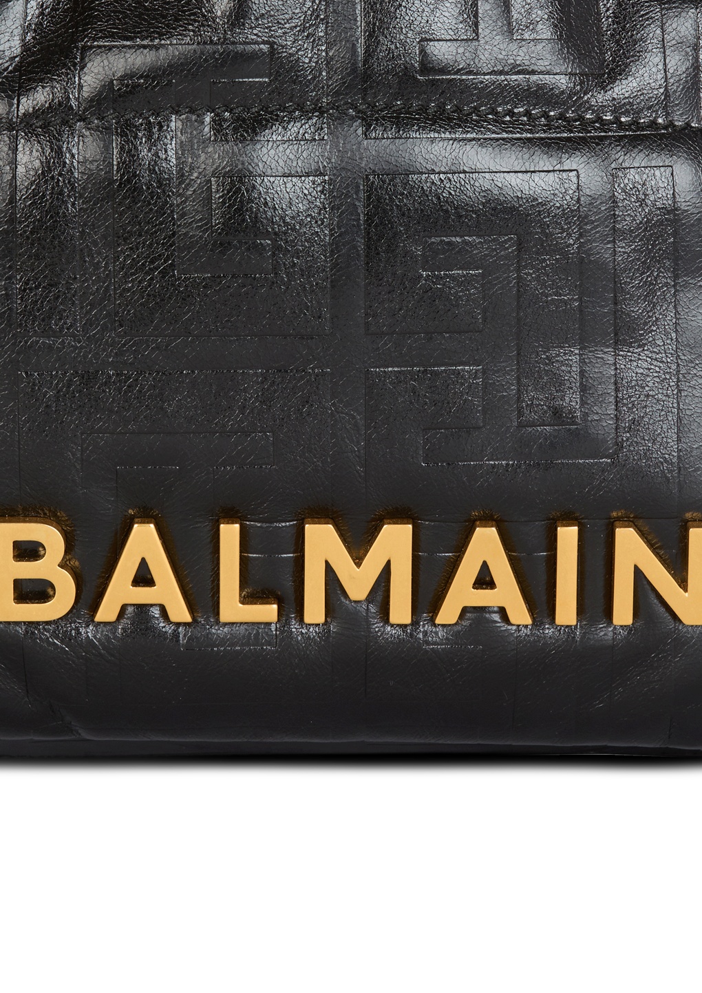 Balmain 1945 Soft Pb-monogrammed Crinkled Leather Tote Bag