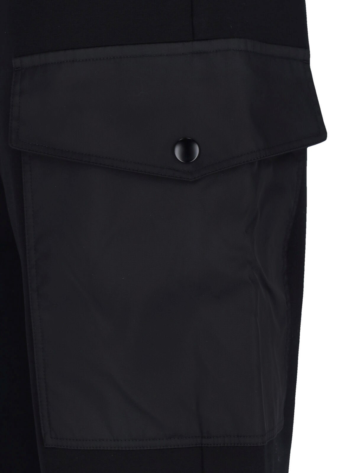 Prada Straight Trousers With Back And Cargo Pockets In Black