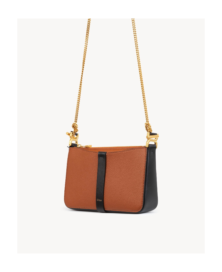 Chloé Chain Strap Two-tone Crossbody Bag In Brown