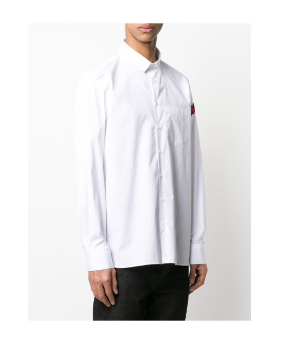 Neil Barrett Long-sleeved Lapel Shirt In White