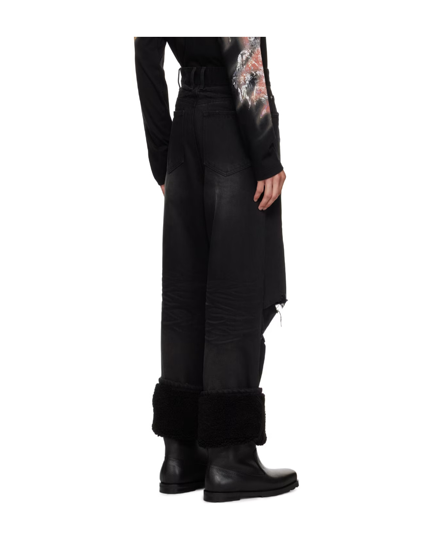 We11 Done Faded And Worn Detail Jeans In Black