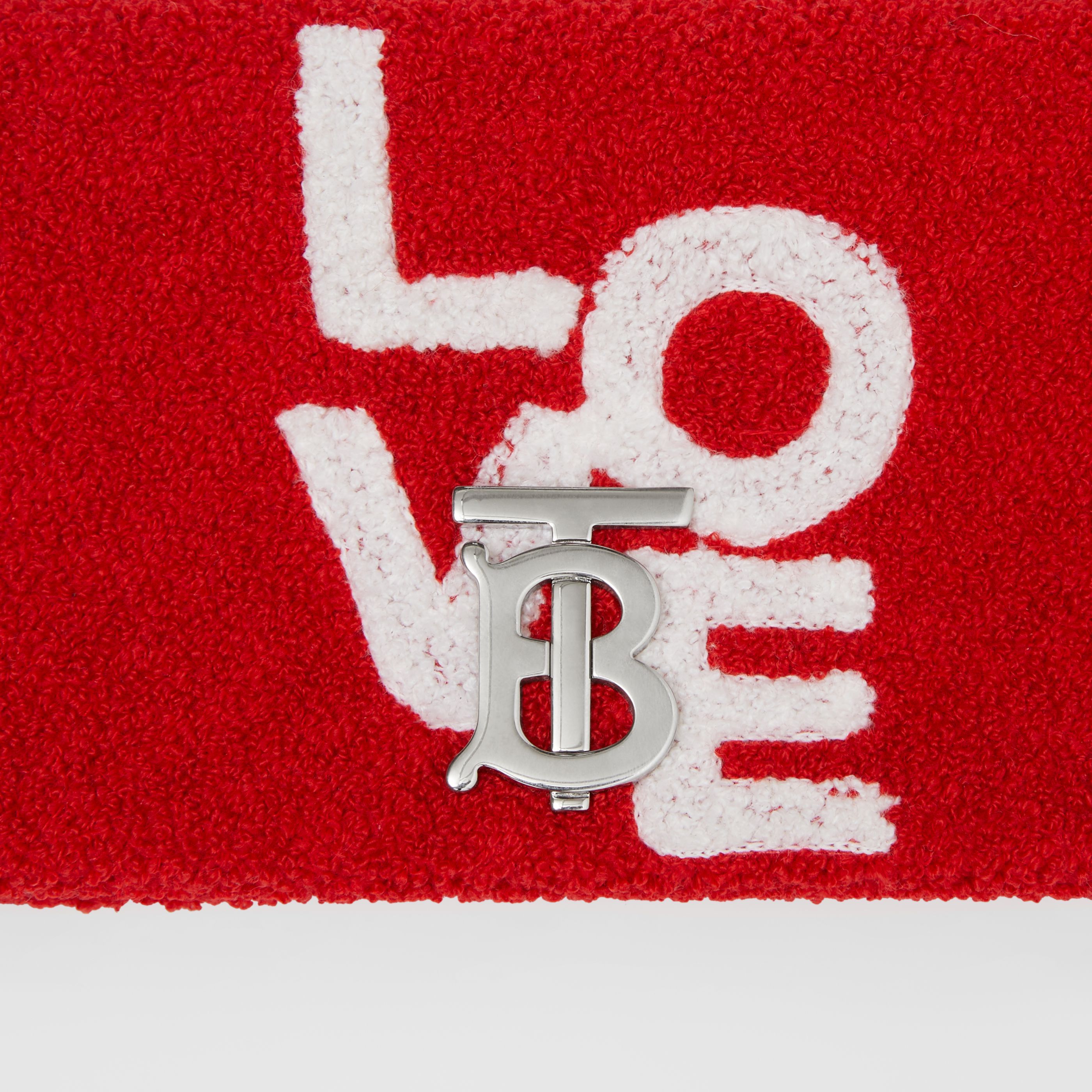 Burberry Mini Lola Love-motif Towelling Bag In Red