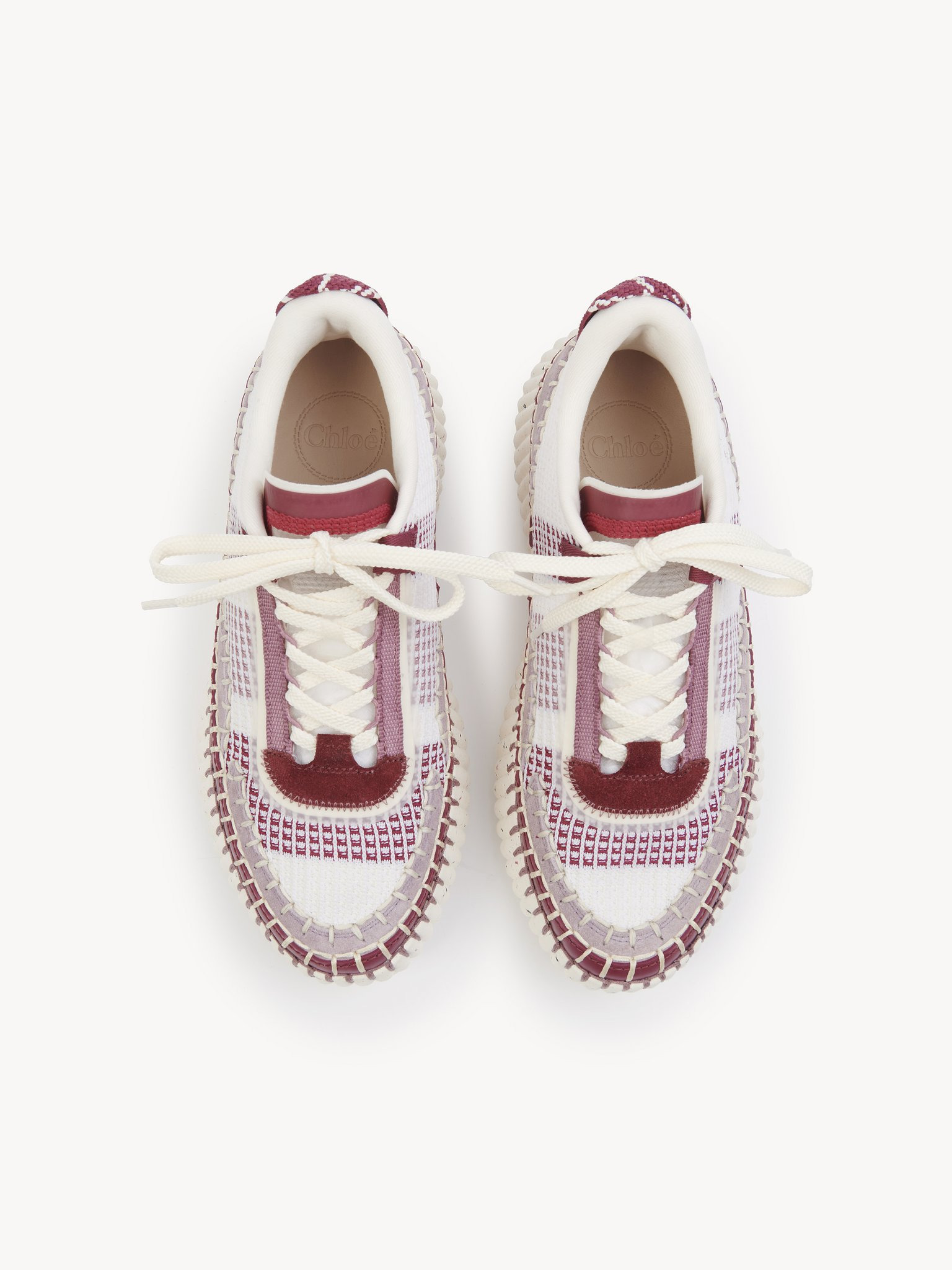 Chloé Nama Lace-up Sneakers In White