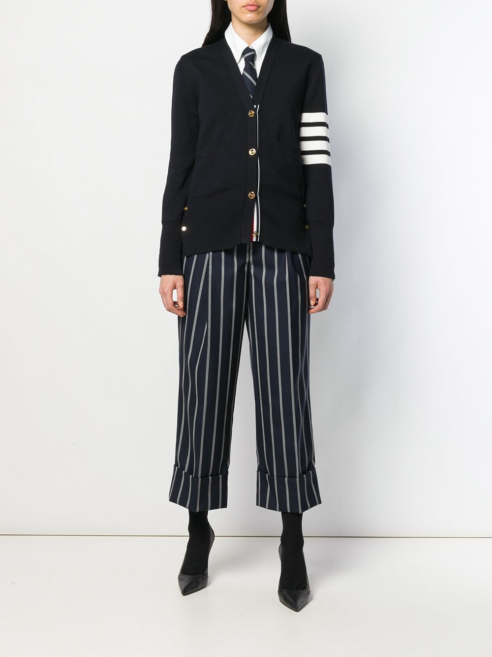 Thom Browne 4-bar Stripe Cardigan In Black