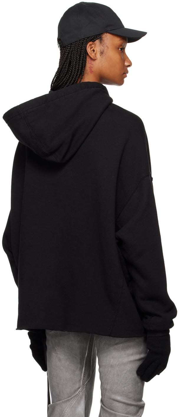 Rick Owens Drkshdw Long-sleeved Hooded Hoodie In Black
