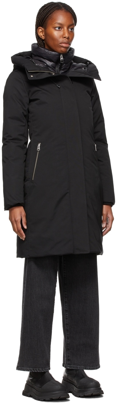 Mackage Padded Down Hooded Coat In Black