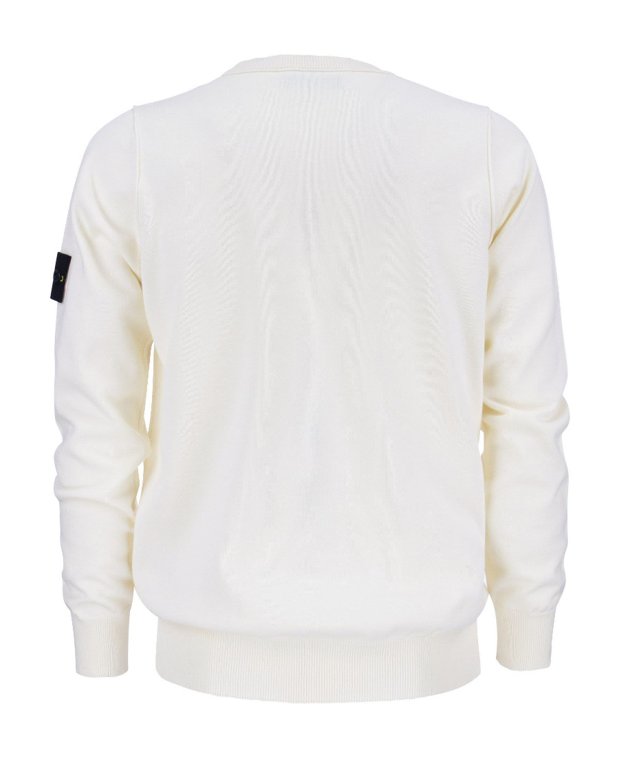Stone Island Compass-badge Jersey-knit Jumper In White