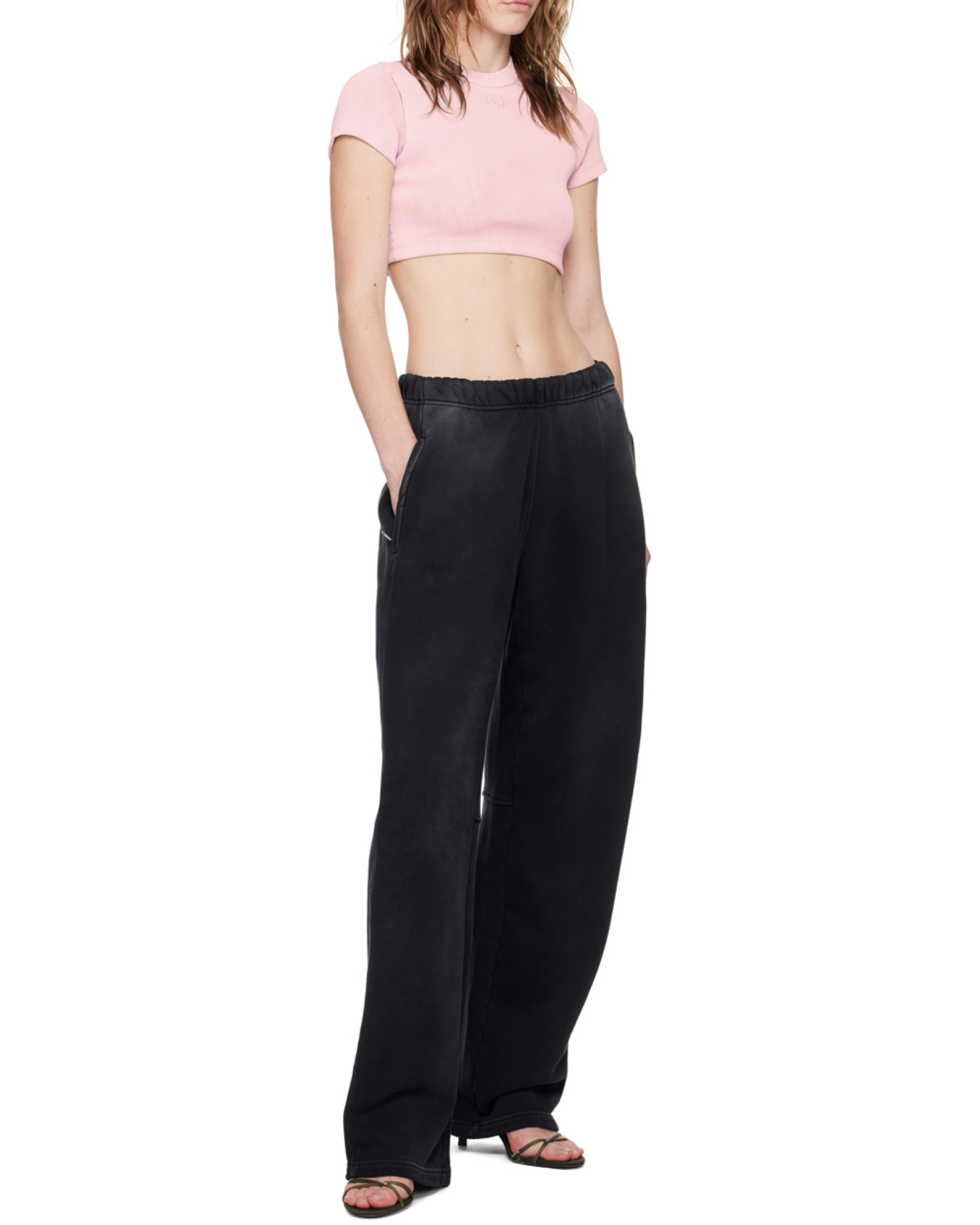 Alexander Wang T By  Logo Embossed Cropped Top In Purple