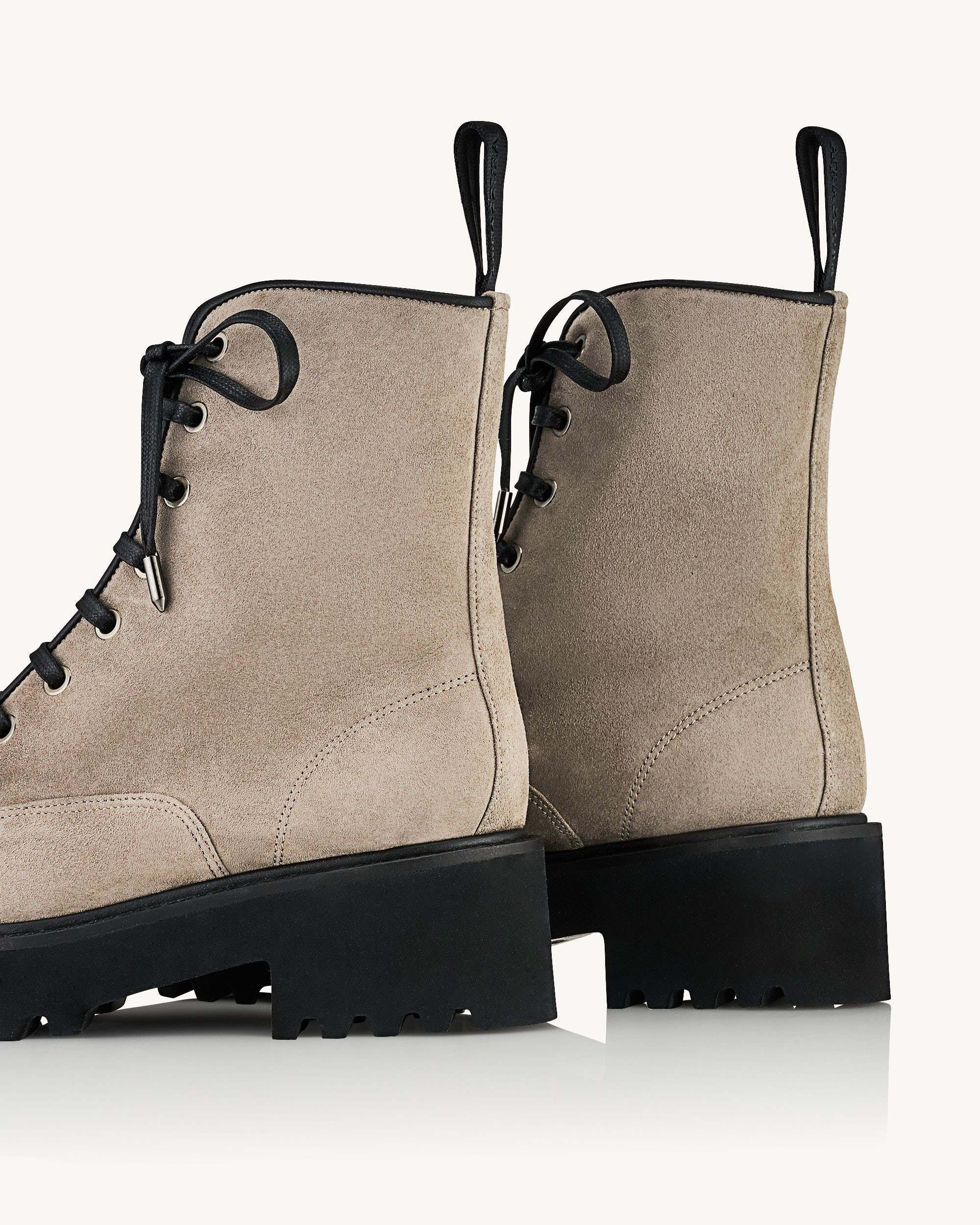 Aquazzura Desert Suede Lace-up Boots In Nude